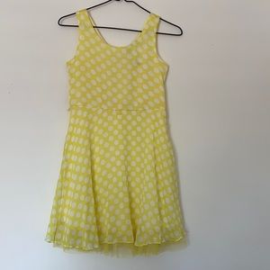 Girls Size 12 Yellow Polka Dot Dress
